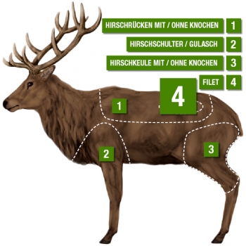 Hirschfilet am Stück Übersicht