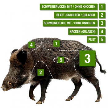 Wildschweinkeule ohne Knochen Übersicht