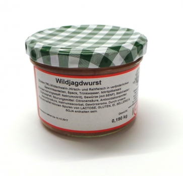 Wildjagdwurst (190g im Schraubglas)