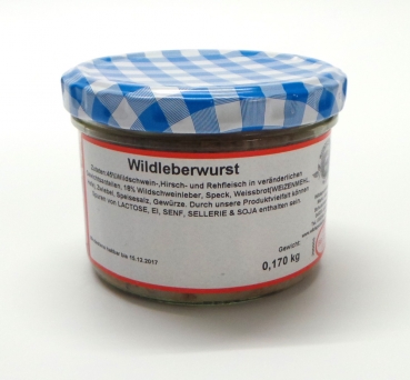 Grobe Wildleberwurst (170g im Schraubglas)